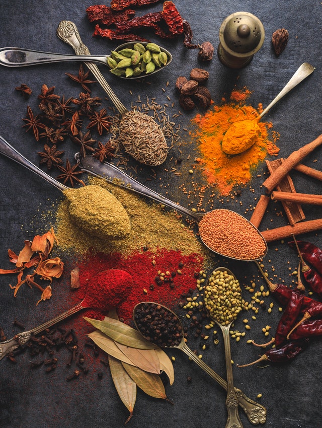 Employee in the spice department - food production